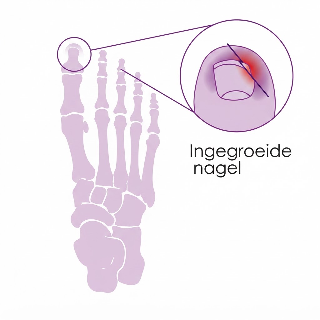 Behandeling van een ingegroeide nagel bij Podologie Hermanns